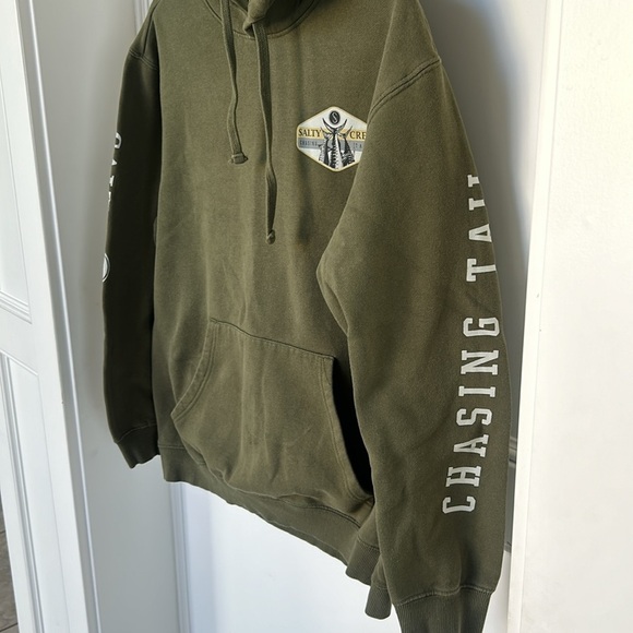 Salty Crew Men’s Hooded Fleece Hoodie in Green Long sleeve size Medium - Picture 3 of 7
